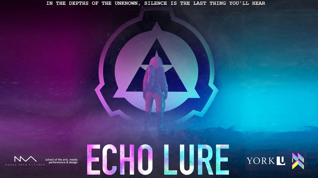Echo Lure poster from its YouTube trailer, with a diver in magenta and cyan light